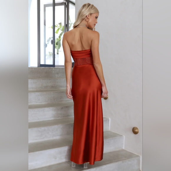 Hello Molly Swan Lake Maxi Dress Brown Size XS NWT - Picture 2 of 6